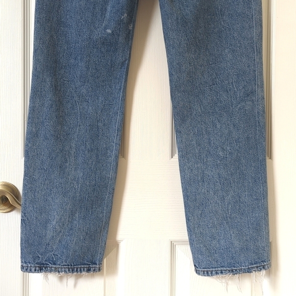 We The Free Dakota Distressed Medium Wash High Waisted Straight Leg Jeans 27 - Picture 6 of 15